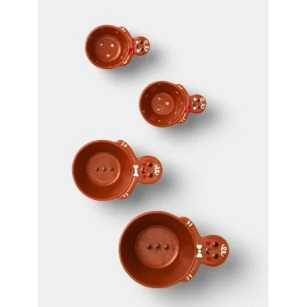 Wondershop Stoneware Gingerbread Measuring Cup Nesting Set BRAND NEW